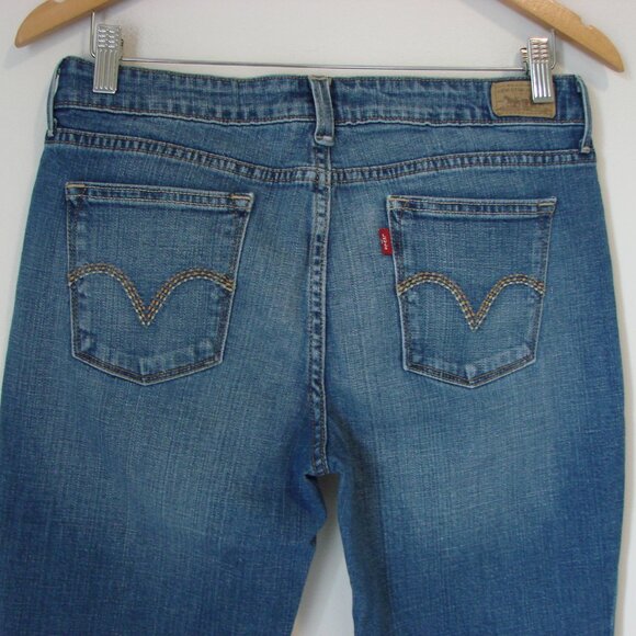 Levi's 515 Capri Jeans Cropped High Waist Cuffed Medium Wash Size 10 Petite 10P - Picture 10 of 13